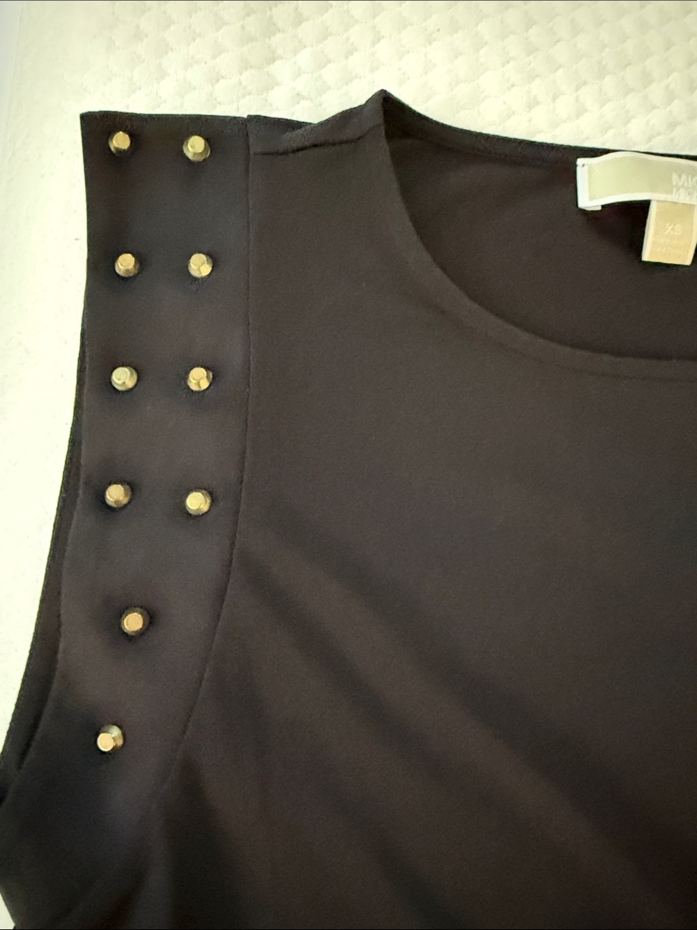 MICHAEL Michael Kors Black Studded Sleeveless Tank Top - Picture 2 of 5